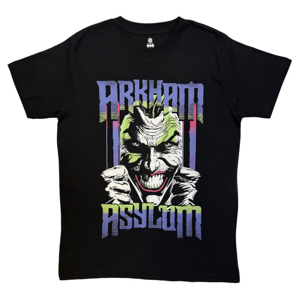 DC Comics Unisex Adult Arkham Asylum The Joker T-Shirt / Black